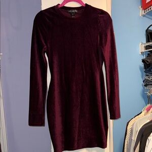 Elegant Velvet Long Sleeve Dress